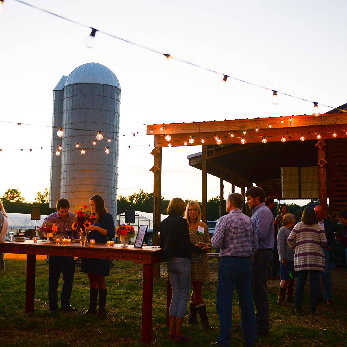 Shalom Farms | Group gathered at farm for evening event