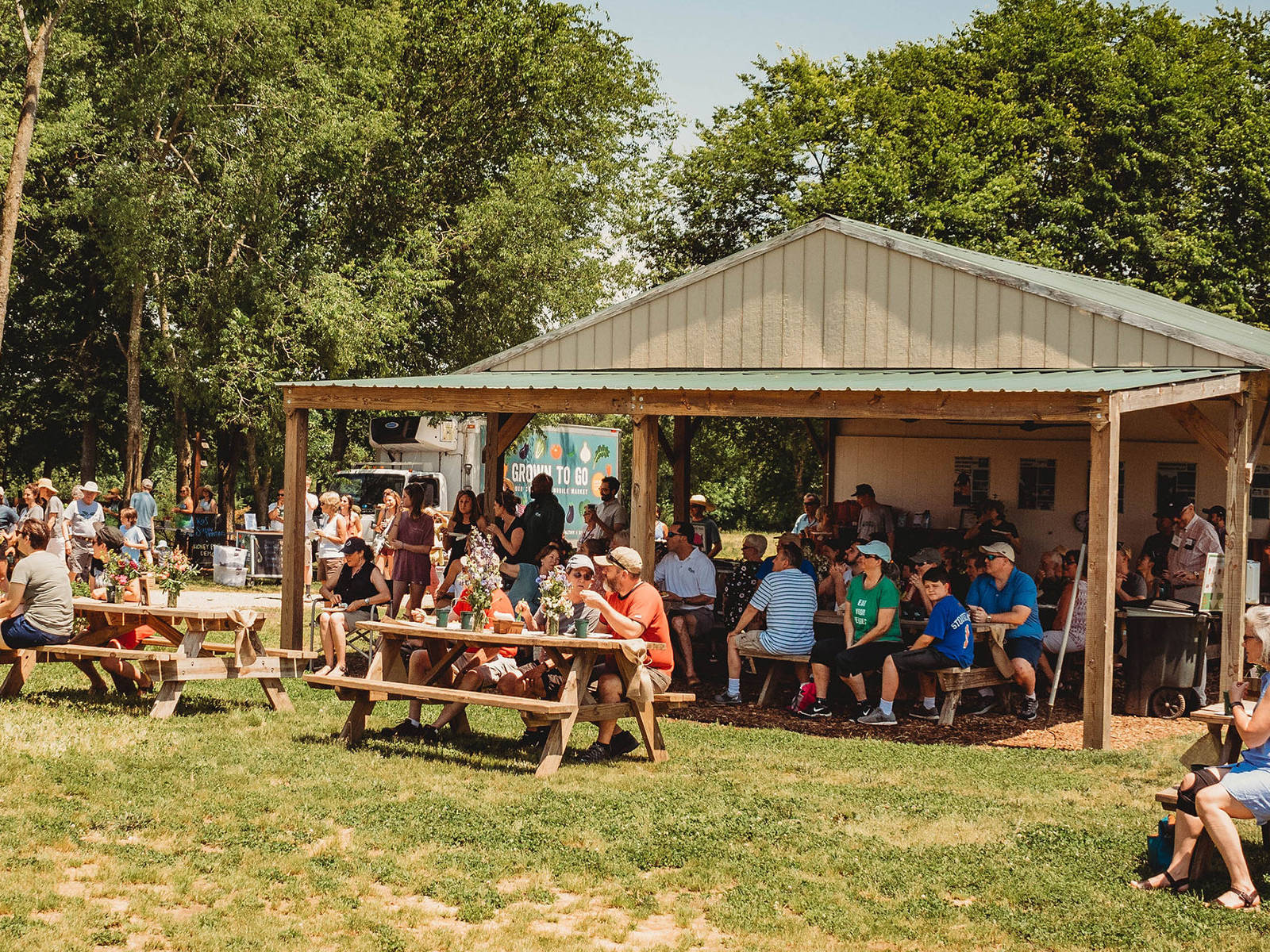 Shalom Farms | Large group gathered at farm for event